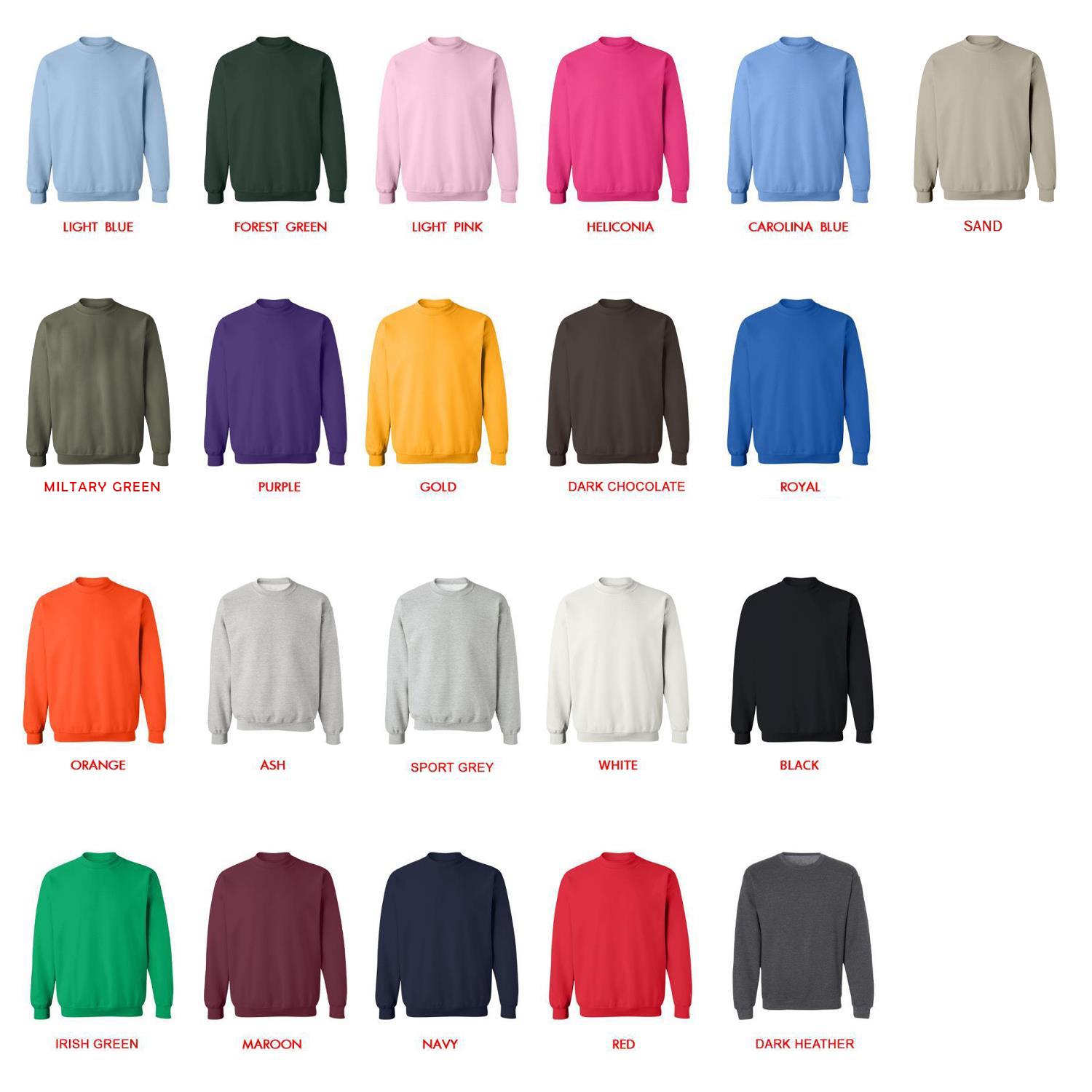 sweatshirt color chart - Parasyte Store