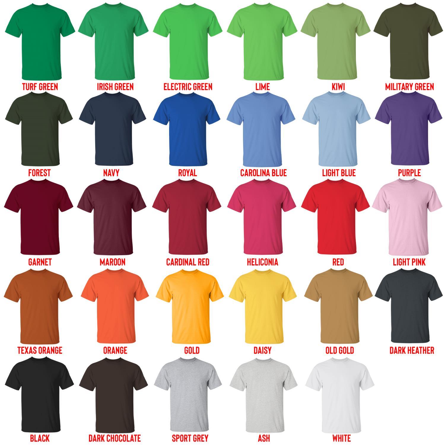 t shirt color chart - Parasyte Store