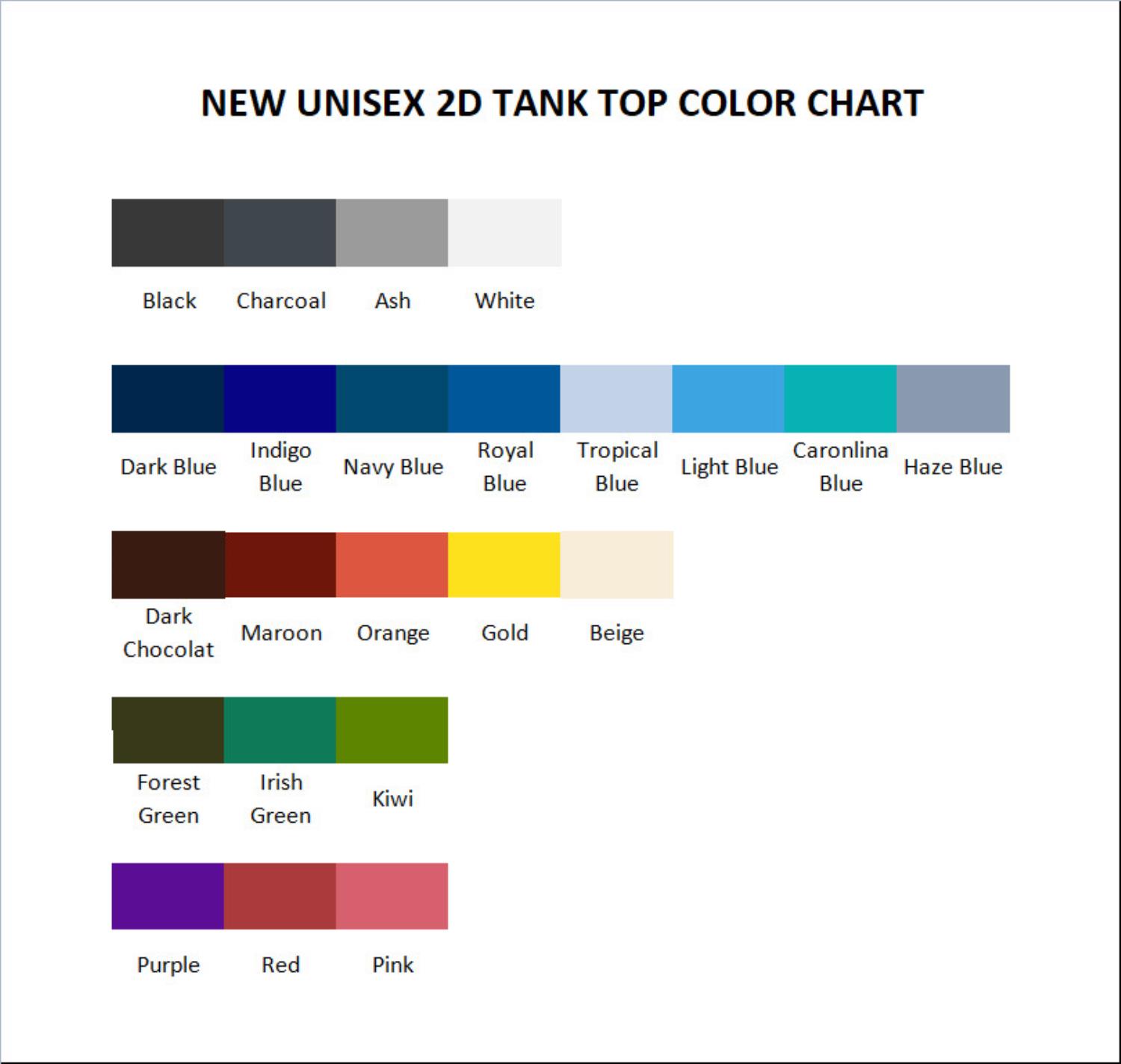 tank top color chart - Parasyte Store