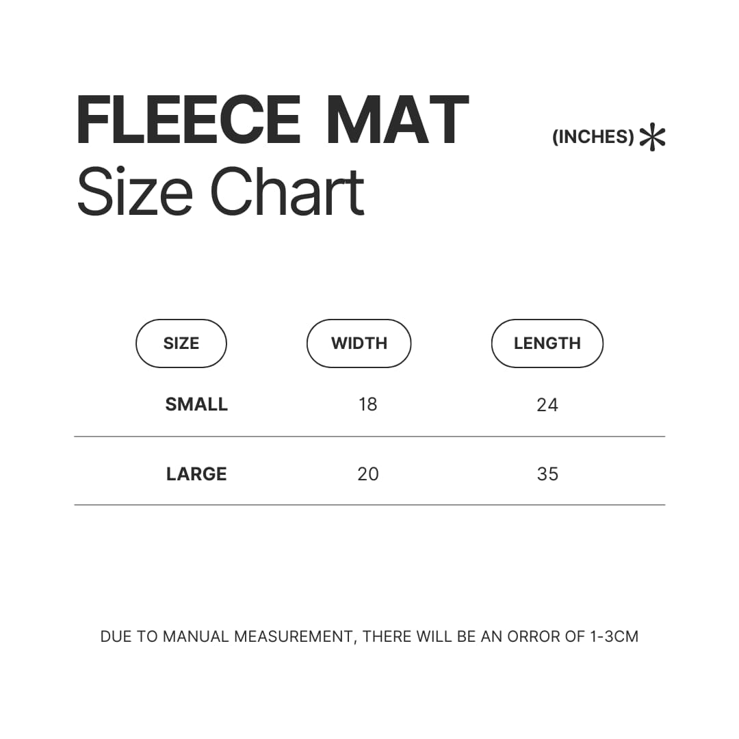 Fleece Mat Size Chart - Parasyte Store