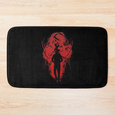 Not A Human Red Abstract Bath Mat