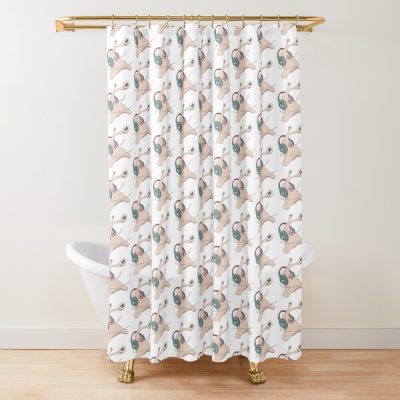 Parasyte Migi Wear Headphones Shower Curtain